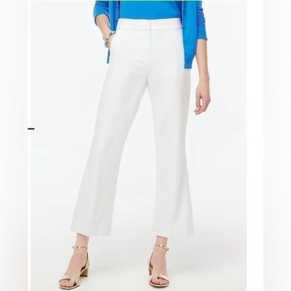 NEW J.Crew Factory Women’s White Linen Kelsey Pants 00 - Picture 3 of 7